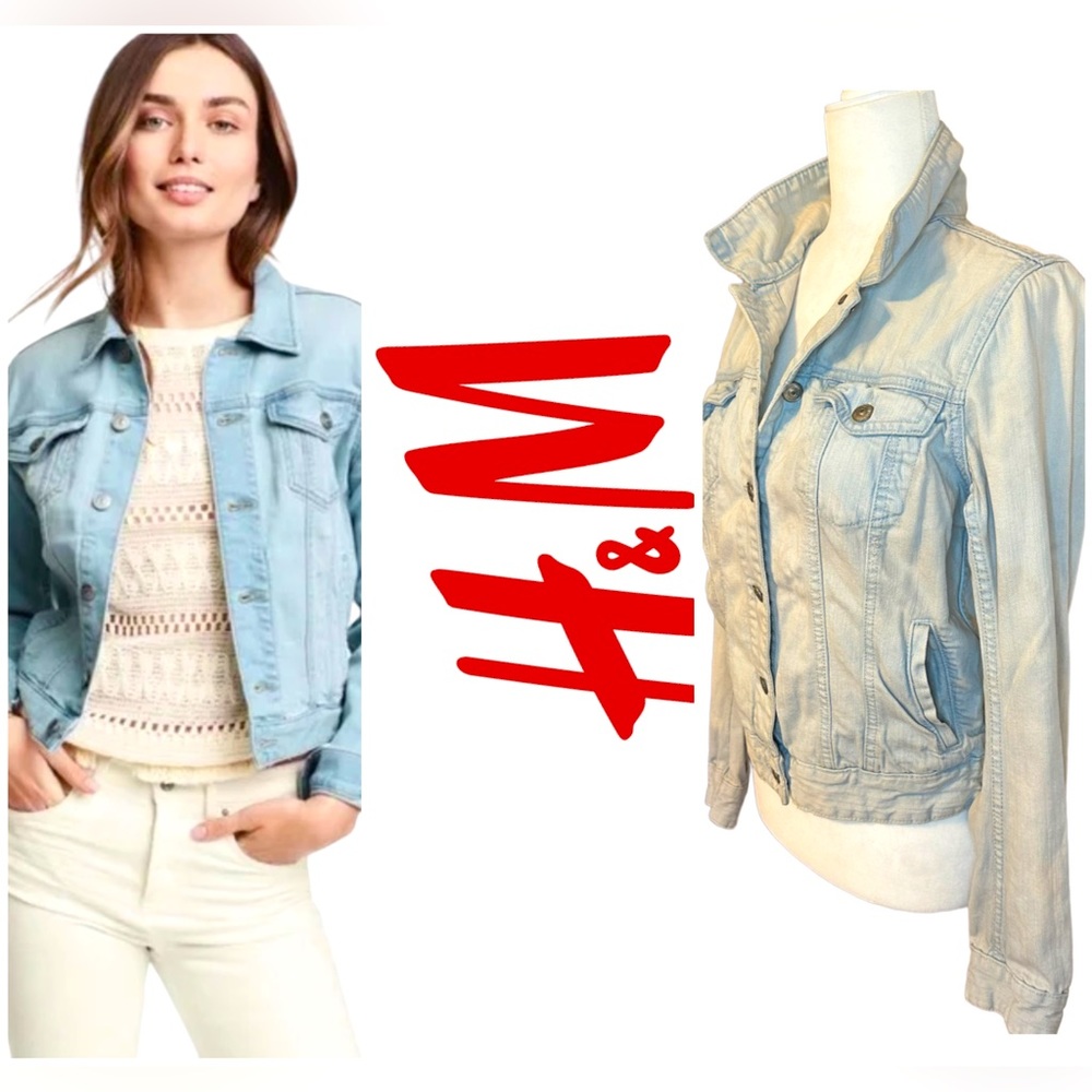 H&M LOGG “The Trucker” Distressed Denim Jacket With Adjustable Waistband. Size 8